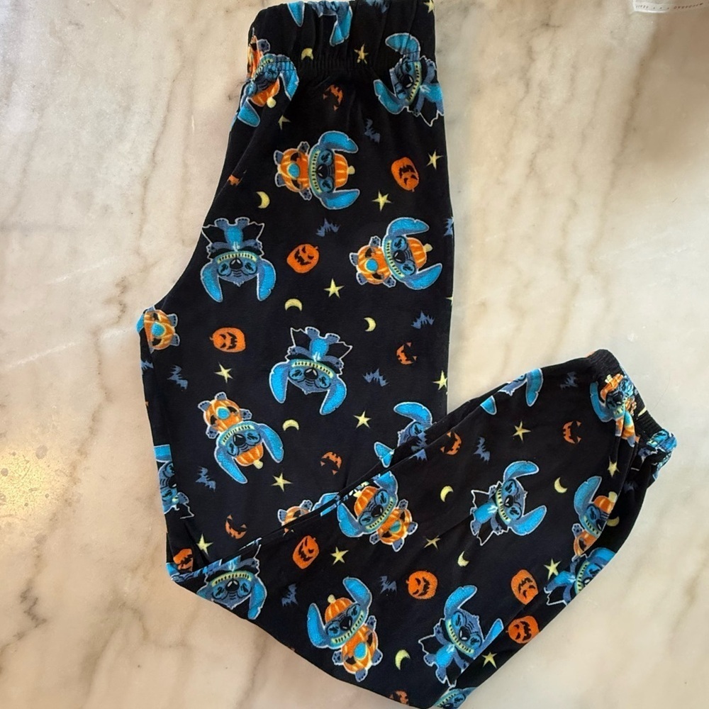 Disney Black and Orange Halloween Stitch Pajama Pants